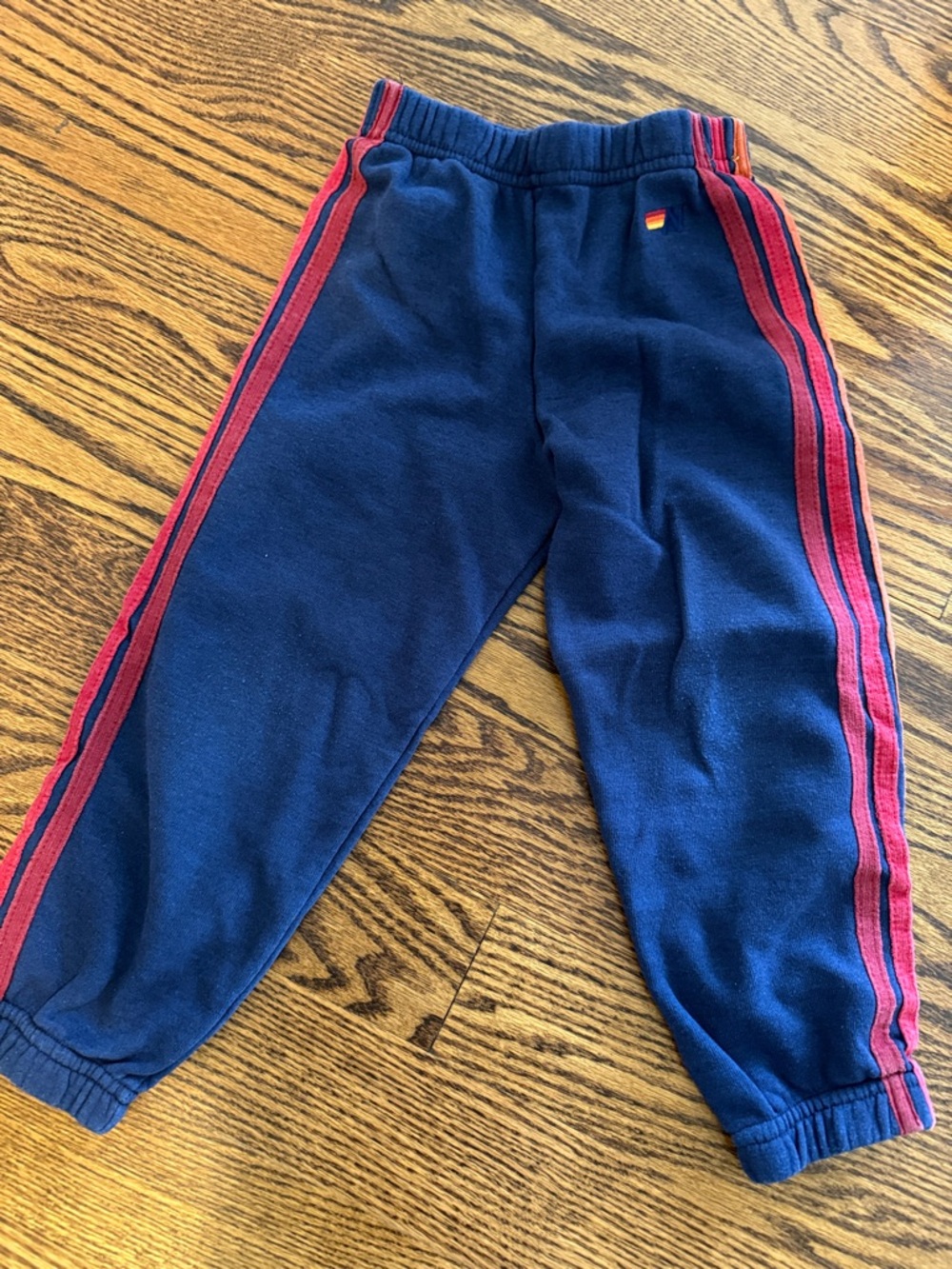 Aviator Nation Navy Sweatpants with Red Side Stripes - kids size 6
